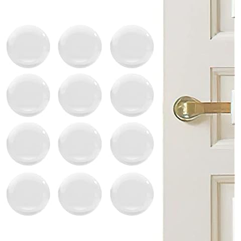 12pcs Silicone Door Stopper Wall Protector, Reusable Clear Soft Rubber Bumper Self Adhesive Door Knob Bumper Cover