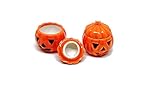 1shop mini 2 Pcs Mixed Dollhouse Miniatures Ceramic Halloween Pumpkin Carved Jack-O-Lantern Hold...