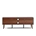 LCRBOL TV Stand for Living Room, Mid Century Modern Entertainment Center for 55/60 inch TVs, TV Console with Fluted Door Cabinets and Open Shelves, for Bedroom, Walnut