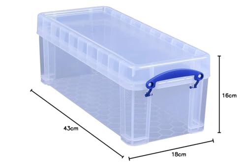 Really Useful Box 3 x 6.5 Liter - 430x180x160mm - für 36 CDs/20 DVDs - transparent