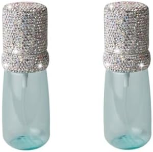 2 - Pack Bling Travel Spray Bottle Fine Mist Mini Empty Sprays Bottle, Leak Proof Cosmetic Refillable Travel Containers Plastic Hair Bottle Sprayer 2oz/60ml,Blue