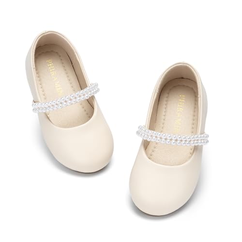 Image of PHIRAMIN Tollder Girl Dress Shoes - Little Girl Ballet Flats for Wedding Party