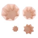 ICRPSTU 4pcs Silicone Muffin Cups, Non Stick Reusable Baking Molds for Cupcakes Mousse Pudding, with Food Grade Heat Resistant Material, for Oven Microwave Freezer (Pinkish)