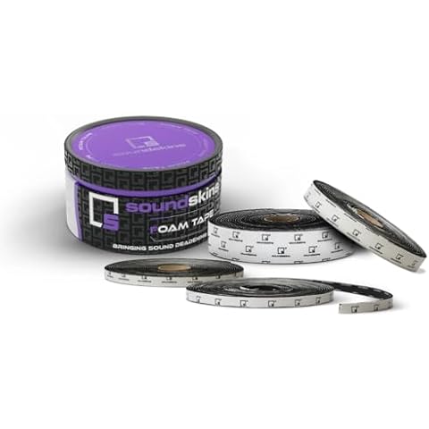 SoundSkins SSK-Tape Closed Cell Acoustic Foam Tape - 10.8sqft. from 4 Rolls (2", 1" 0.5" Wide) - Rattel Reduction and Optimum Durability Cover