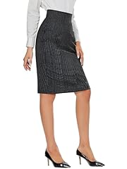 Knee Length, Black, Pinstripe