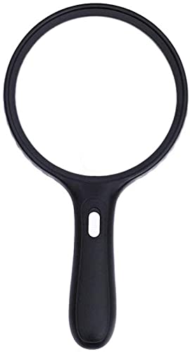 Loupe portable grand format avec éclairage LED et verre HD grossissant 5x