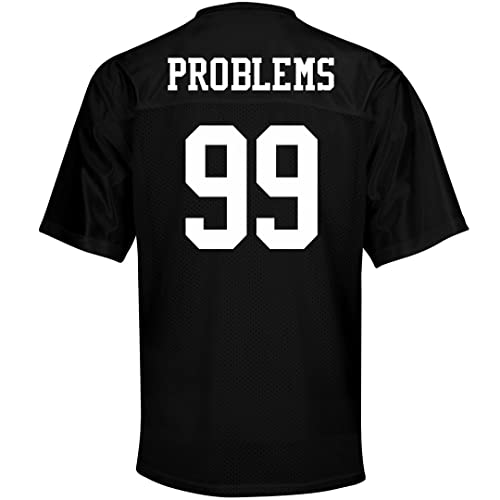 Customized Girl 99 Problems Jersey: Unisex Mesh Football Jersey Black