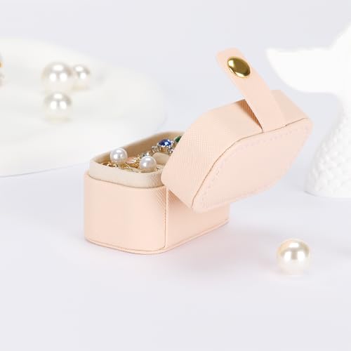 Image of KUKUVR Small Travel Jewelry Ring Stud Earring Box (Pink)