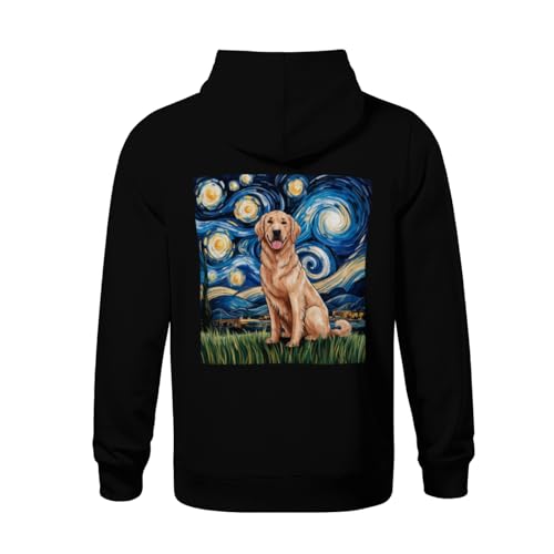 Kids Vintage Golden Retriever Night Boys Girls Lightweight Kangaroo Pocket Fleece Hoodies3