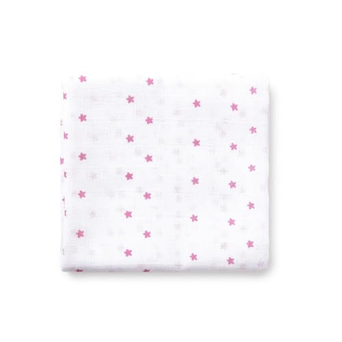 Interbaby Babytücher aus Baumwolle, 80 x 80 cm, Packung mit 3 Mullwindeln für Neugeborene, Stillen, Handtuch, Decke, bequem, weich, atmungsaktiv, Fallschirmspringer-Design, Rosa