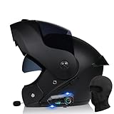 Modular Bluetooth Motorcycle Helmet Integrated Full Face Flip Up Motorbike Helmet with Dual Visor ECE Approved Lightweight Tail Design Moped Scooter Helmet for Adults Men and Women - Image 1