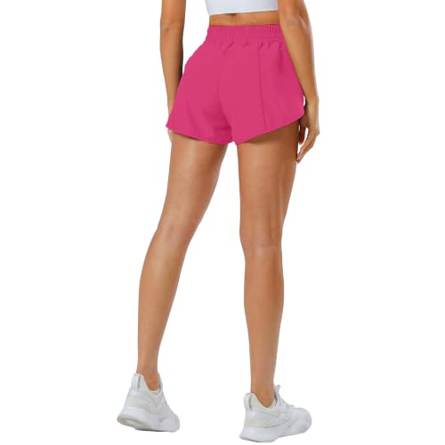 Image of Aurefin Athletic Shorts for Women,Women's Quick Dry Workout Sports Active Running Track Shorts with Elastic and Zip Pockets