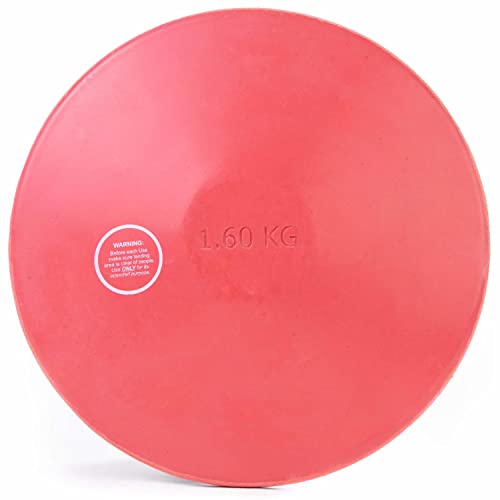 1.6kg Rubber Practice Discus - Mens & College Regulation Official Weight - Indoor & Outdoor, Blue Non-Marking Rubber - Track & Field Competition Training - Coaching Equipment for Strongman Events