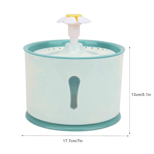 Image of iPettie Neverland Cat Water Fountain with LED Light, 67oz /2.0L, Ultra Quiet Drinking Waterer, Automatic Filtered Water Dispenser, Water Purifier for Pets, (Green)