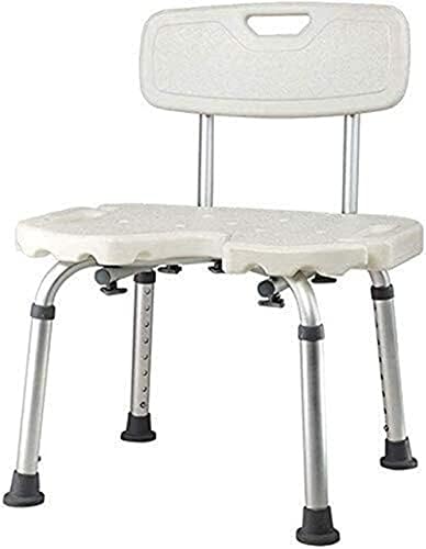 FEHUN Bath Stools,Shower Stool Bath Chair Bath Seat with Backrest Non-Slip Height-Adjustable Lightweight Aluminum for The Elderly Handicapped Woman Wears 150 Kg of