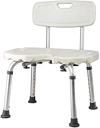 Fehun Bath Stools,Shower Stool Bath Chair Bath Seat With Backrest Non-Slip Height-Adjustable Lightweight Aluminum For The Elderly Handicapped Woman Wears 150 Kg Of #TOP1