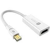 Syncwire Mini DisplayPort HDMI Adapter 20cm - Thunderbolt auf HDMI Adapter 4K für Macbook Air/Pro, Mac Mini/Pro, iMac, Microsoft Surface Pro, Lenovo Thinkpad, Monitor, Projektor usw - Weiß