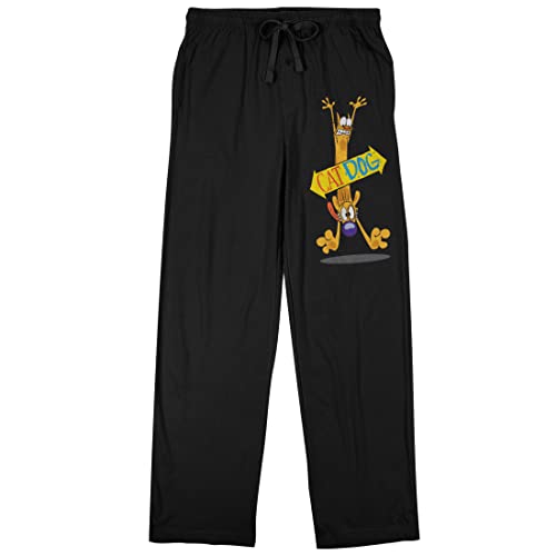 Catdog Arrow Sign Men's Black Sleep Pajama Pants