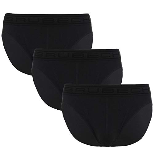Preisvergleich Produktbild BRUBECK Herren Slips Baumwolle 3er Pack / Slip Seamless / Unterhosen atmungsaktiv / Unterwäsche für Männer / Mens Underwear Briefs Cotton / 80% Baumwolle / Gr. XXL, Dark Graphite / BE00290A