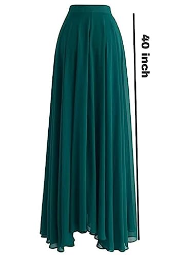 Image of Women's Full Length Georgette Long Skirt- Lehenga with 8 Meters Maxi Flare