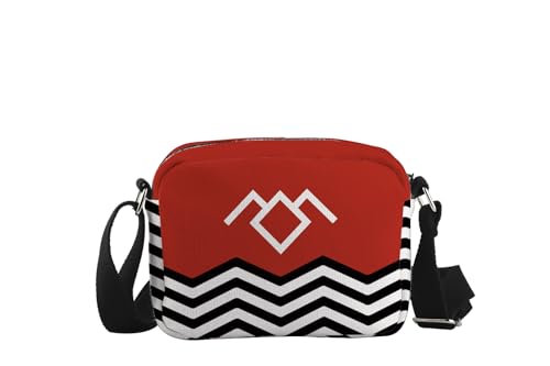 WCGXKO T Peaks TV Show Inspired T Peaks Gift 90s TV Show Merch Red Room Black Lodge Crossbody Bag