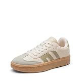 DREAM PAIRS Women's Tennis Sneakers Walking Casual Lace-Up Footwear Comfortable Fashion Sneakers Shoes,Size 9.5,Beige,DWUMFN2546