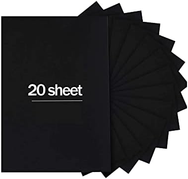 20 Sheets Black Cardstock 8.5 x 11, 250gsm/92lb Black cardstock Paper for DIY Arts Christmas Cards Making, Black Craft Paper for Invitations, Stationary Printing,Scrapbook Supplies