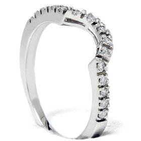 Pompeii 1/4ct Curved Diamond Notched Wedding Ring Enhancer 14K White Gold2