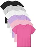 Poroka Baby and Toddler Girls Short Sleeve T-Shirts Cotton Crewneck Shirts Basic Solid Tees Summer Casual...