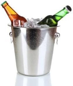 Champagne Wine Ice Bucket 5 Litre in High Polished Stainless Steel Made in England by Chabrias LTD