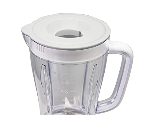 BEPER P102FRU500 Batidora 1,5 L, 500 W, 4 Cuchillas Acero Inoxidable Desmontable,2 Velocidad y Función Pulse, Tapa con Agujero, Base antideslizante, Rojo