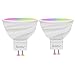 MR16 GU5.3 12V Led Lampe,5W 500Lumens 2700k-6500k Warmweiß&Kaltweiß 2.4Ghz Wlan Smart Home Rgb Alexa Lampen Mehrfarbig GlüHbirne Dimmbar Fernbedienung Stimmenkontrolle Musik Synchronisation Timer 2er