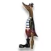 Produktbild ART-CRAFT Holz Ente Lauf Ente Gartendeko Figur aus Bambus Wurzel und Teak Holz Pirat handbemalt 35cm