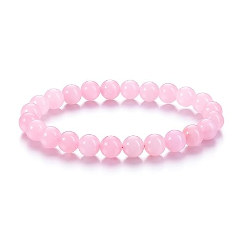 CrystalTears Healing Crystal Bracelet 8mm Natural Gemstone Bead Bracelets for Women Men Energy Quartz Crystal Stone Stretch Bracelet Gifts for Her Christmas Valentine