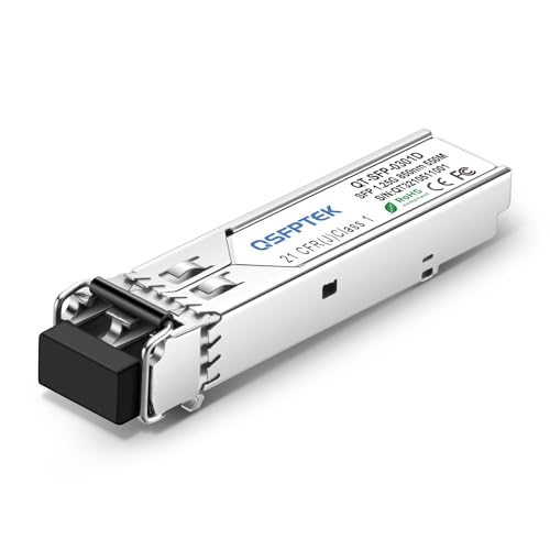 Image of QSFPTEK Gigabit SFP Module, 1000BASE-SX LC Transceiver, 850nm 550m DDM, 1.25giga Fiber Ethernet Multimode Mini-GBIC for Ubiquiti UF-MM-1G, Supermicro, Netgear