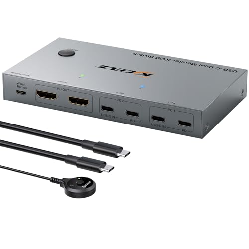 KVM USB C 2 ordinateurs portables 2 moniteurs HDMI 4K 4 USB 3.0