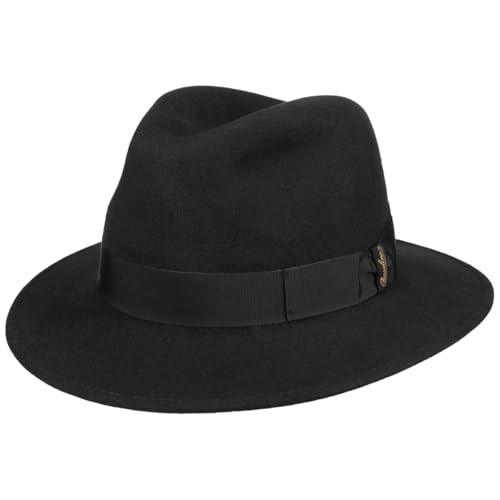 Borsalino Premium Classic Fedora 2-7/8? Brim (58) Black