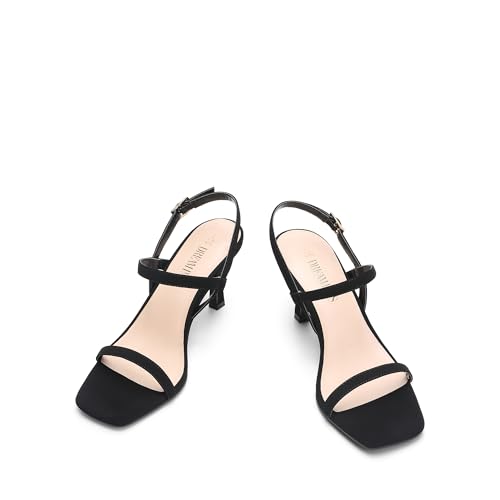 Image of DREAM PAIRS Womens Slingback Heels Square Open Toe Strappy Sandals Ankle Strap High Heeled Dressy Shoes