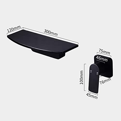 Robinet de lavabo en laiton mitigeur cascade eau chaude froide mural blanc - 6