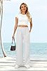 SEMARO Womens Casual Linen Feel Wide Leg Pants Hig... #2