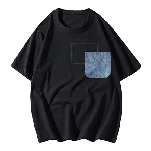 T-shirt d'été surdimensionné grande taille XL noir contre la chaleur