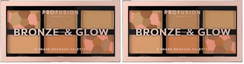 Image of Profusion Cosmetics Mini Artistry 6 Shade Bronzer Pallete - Bronze & Glow (15.6g) (Pack of 2)