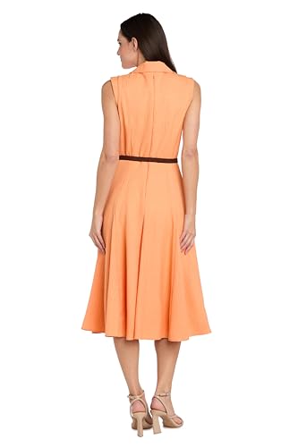 Image of R&M Richards Women's Elegant Wrap Shirt Dress W /Belted Waist - Flattering Fit & Flare Silhouette for Day to Evening Wear