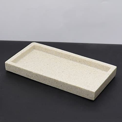 Bandeja de almacenamiento de joyería rectangular gris para cosméticos de baño