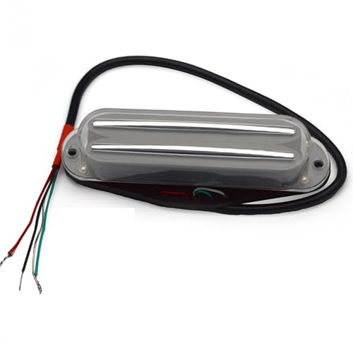 エレキギターピックアップ ダブルコイルピックアップ シングルコイル仕様 小型ダブルトラックピックアップ アルニコ5マグネット STエレキギターに最適(Transparent)