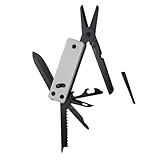 Roxon KS2 Elite Noir Blanc D2 Blade 13 in 1 Mini Multi Tool function pocket knife with big scissor, G10 handle and Pocket clip, good for Camping/Backpacking/Emergencies/EDC Multitool (D2 Steel Blade)