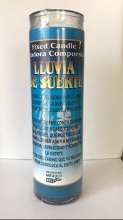 Lluvia de Suerte 7-Day Glass Candle, Purple, Modern, Luck/Fortune