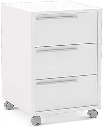 Gaveteiro Maia 3 Gavetas com rodízios Branco Politorno