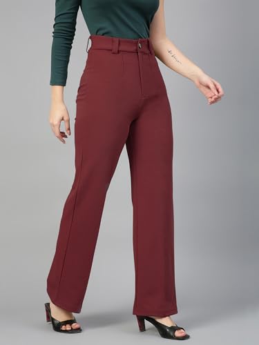 Image of Mehrang Trousers for Women, Formal Pants for Women, Straight Fit Pants