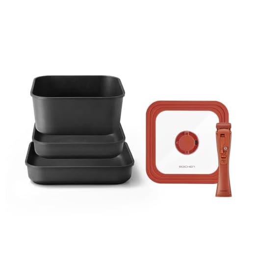 Roichen Conjunto de frigideiras Spinweb com 5 peças, frigideira de 22 cm + frigideira de 22 cm + frigideira de 26 cm + tampa de vidro multitamanho + alça destacável. Frigideira, frigideira, frigideira